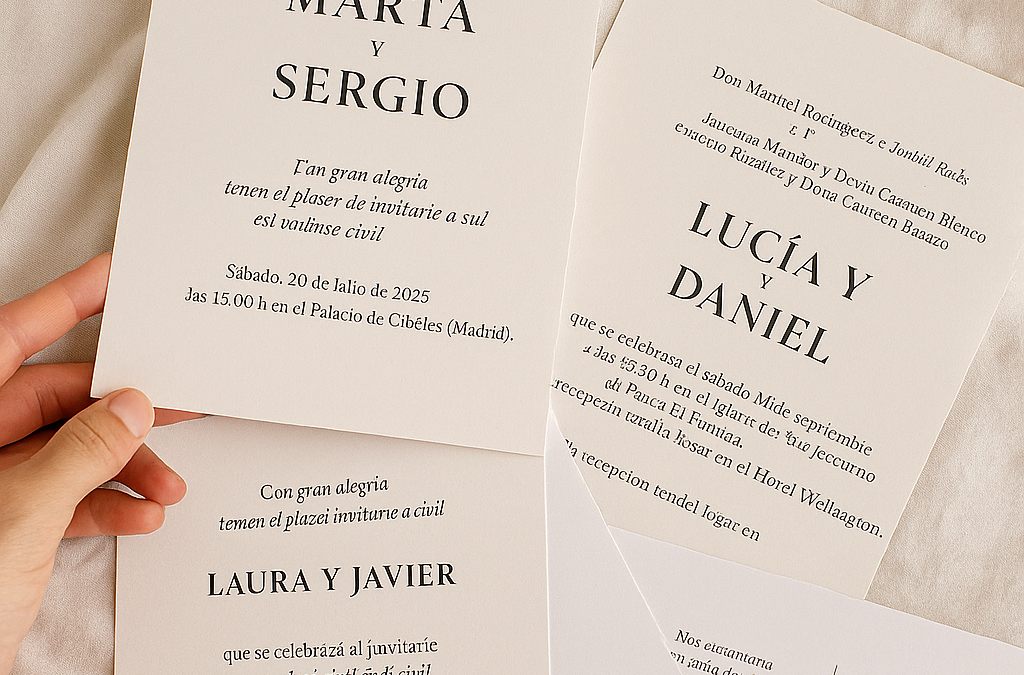 ¿Qué texto debes incluir en tus invitaciones de boda según el tipo de ceremonia?